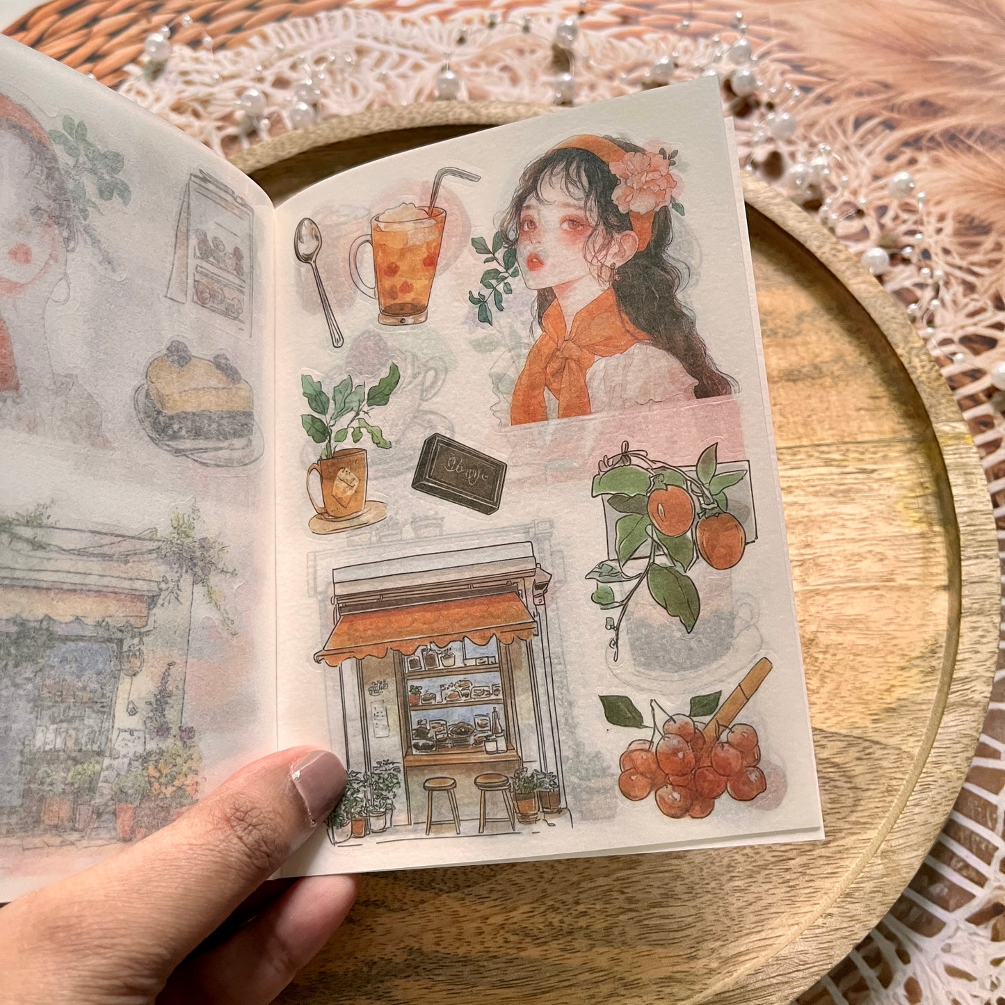 20 Sheets Flower Letter Creative Character PET Sticker Book