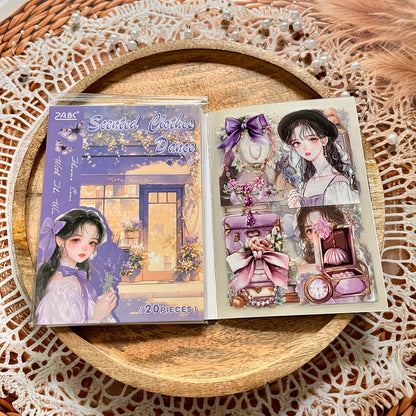 20 Sheets Flower Letter Creative Character PET Sticker Book