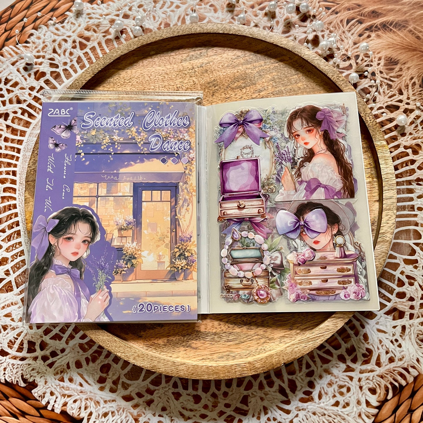 20 Sheets Flower Letter Creative Character PET Sticker Book