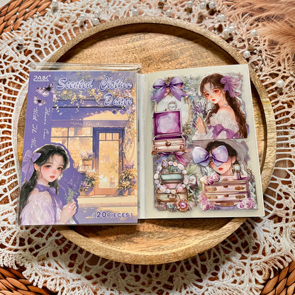 20 Sheets Flower Letter Creative Character PET Sticker Book