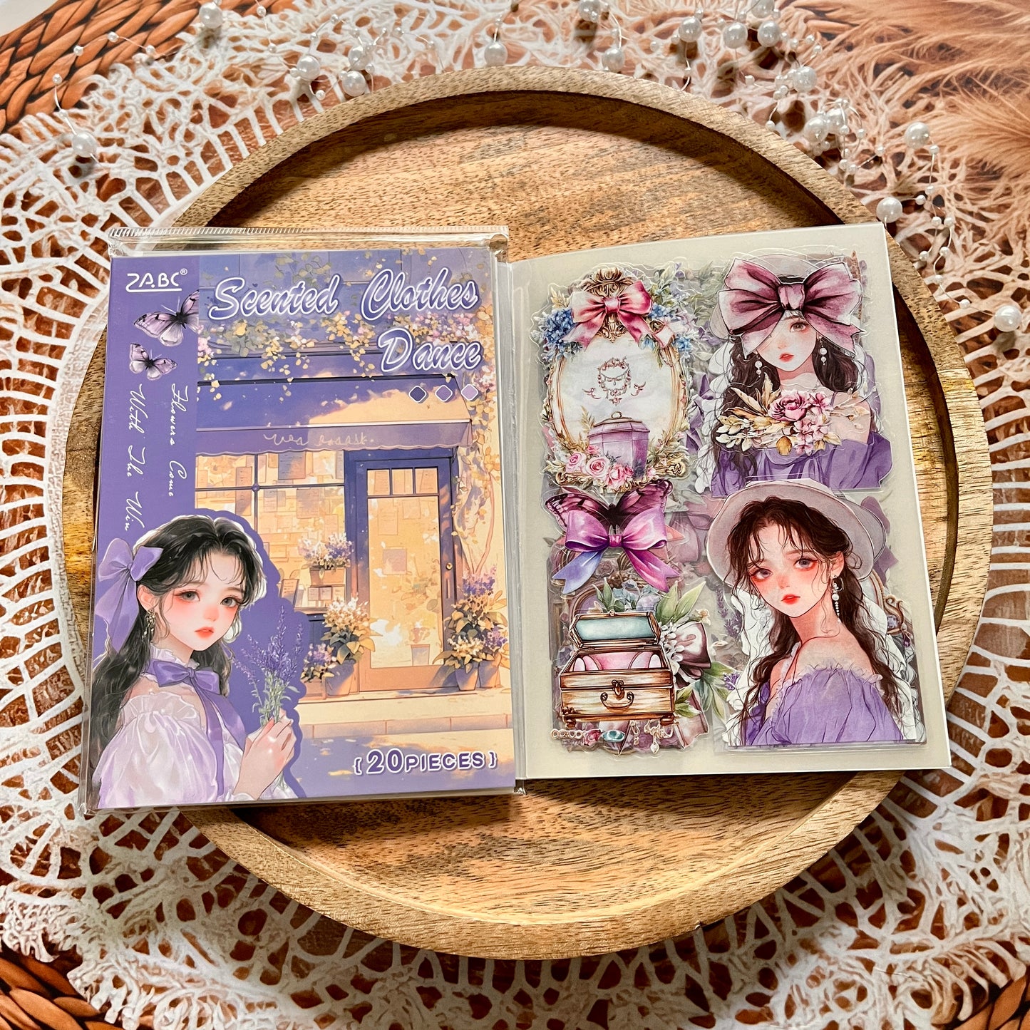 20 Sheets Flower Letter Creative Character PET Sticker Book