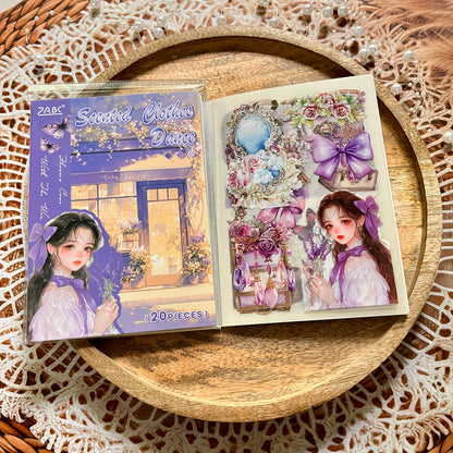 20 Sheets Flower Letter Creative Character PET Sticker Book