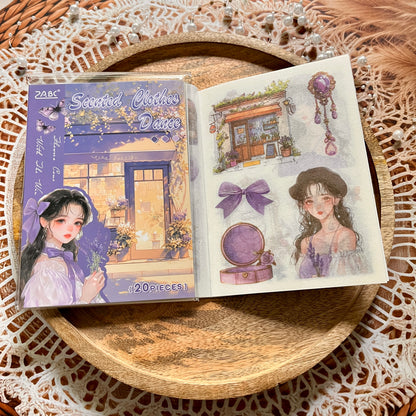 20 Sheets Flower Letter Creative Character PET Sticker Book