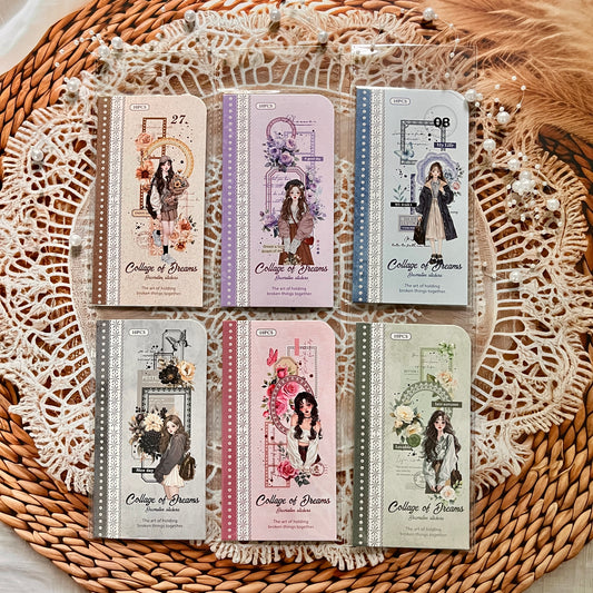 10 Pcs Romantic Deconstruction Series Light Retro Girl PET Strip Collage Sticker