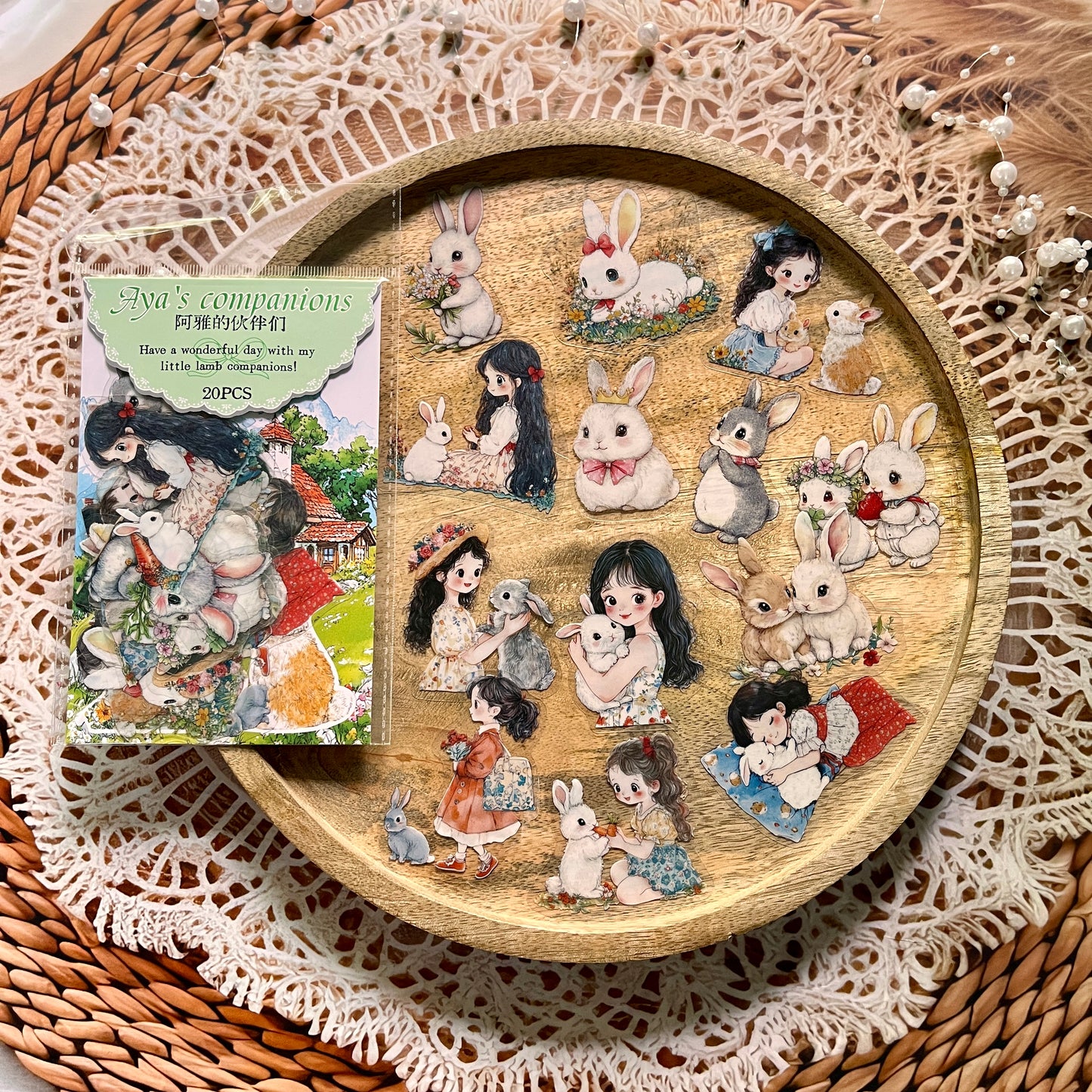 20 pcs Aya's Pals Series Cartoon Pet Stickers