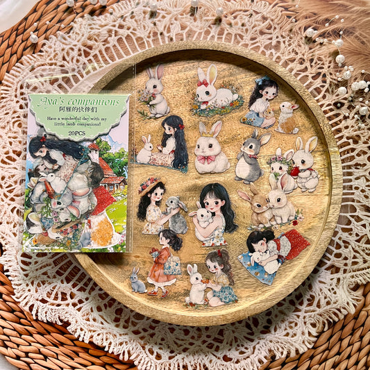 20 pcs Aya's Pals Series Cartoon Pet Stickers