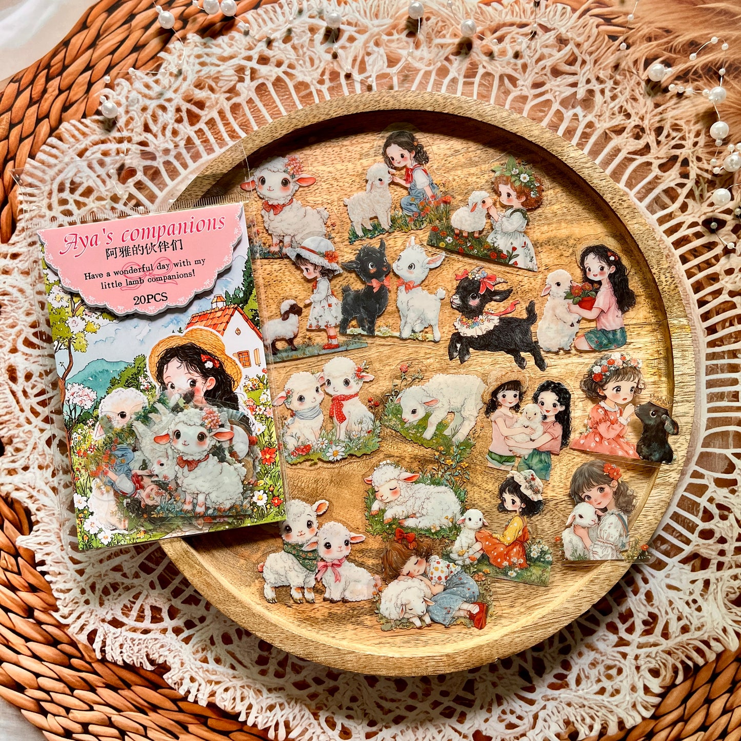 20 pcs Aya's Pals Series Cartoon Pet Stickers