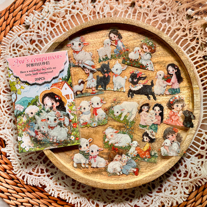 20 pcs Aya's Pals Series Cartoon Pet Stickers