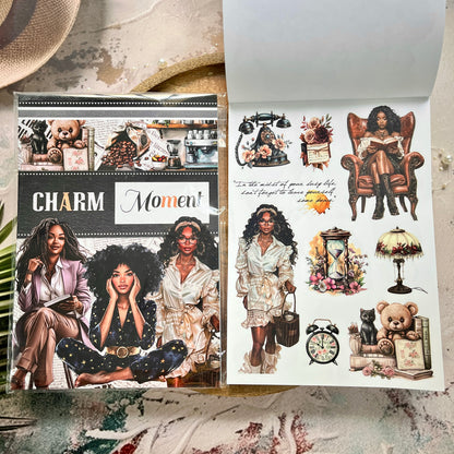 20 Sheets Retro European and American Character Die-Cut Sticker Book