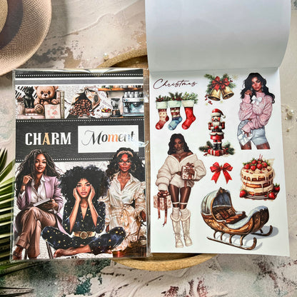 20 Sheets Retro European and American Character Die-Cut Sticker Book