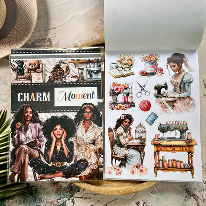 20 Sheets Retro European and American Character Die-Cut Sticker Book