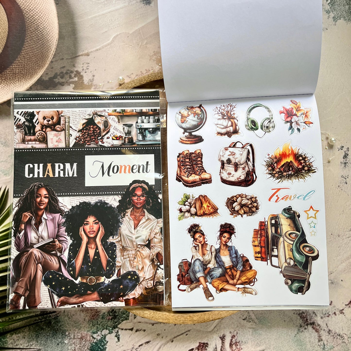 20 Sheets Retro European and American Character Die-Cut Sticker Book
