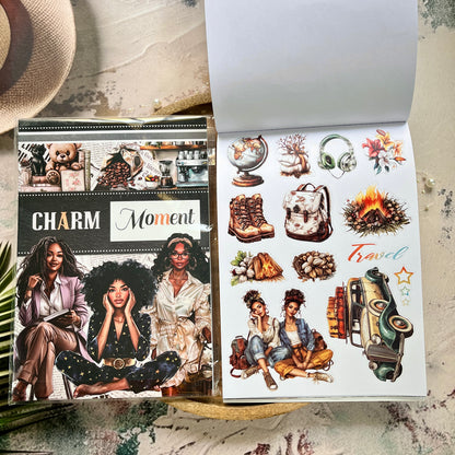20 Sheets Retro European and American Character Die-Cut Sticker Book