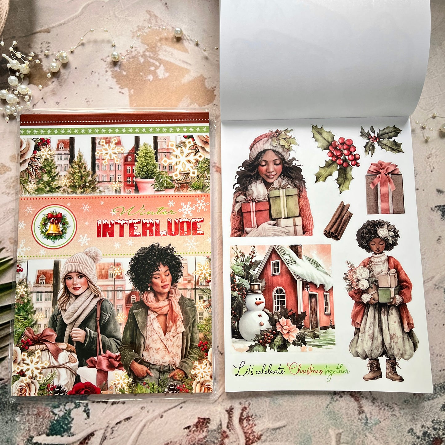 20 Sheets Retro European and American Character Die-Cut Sticker Book