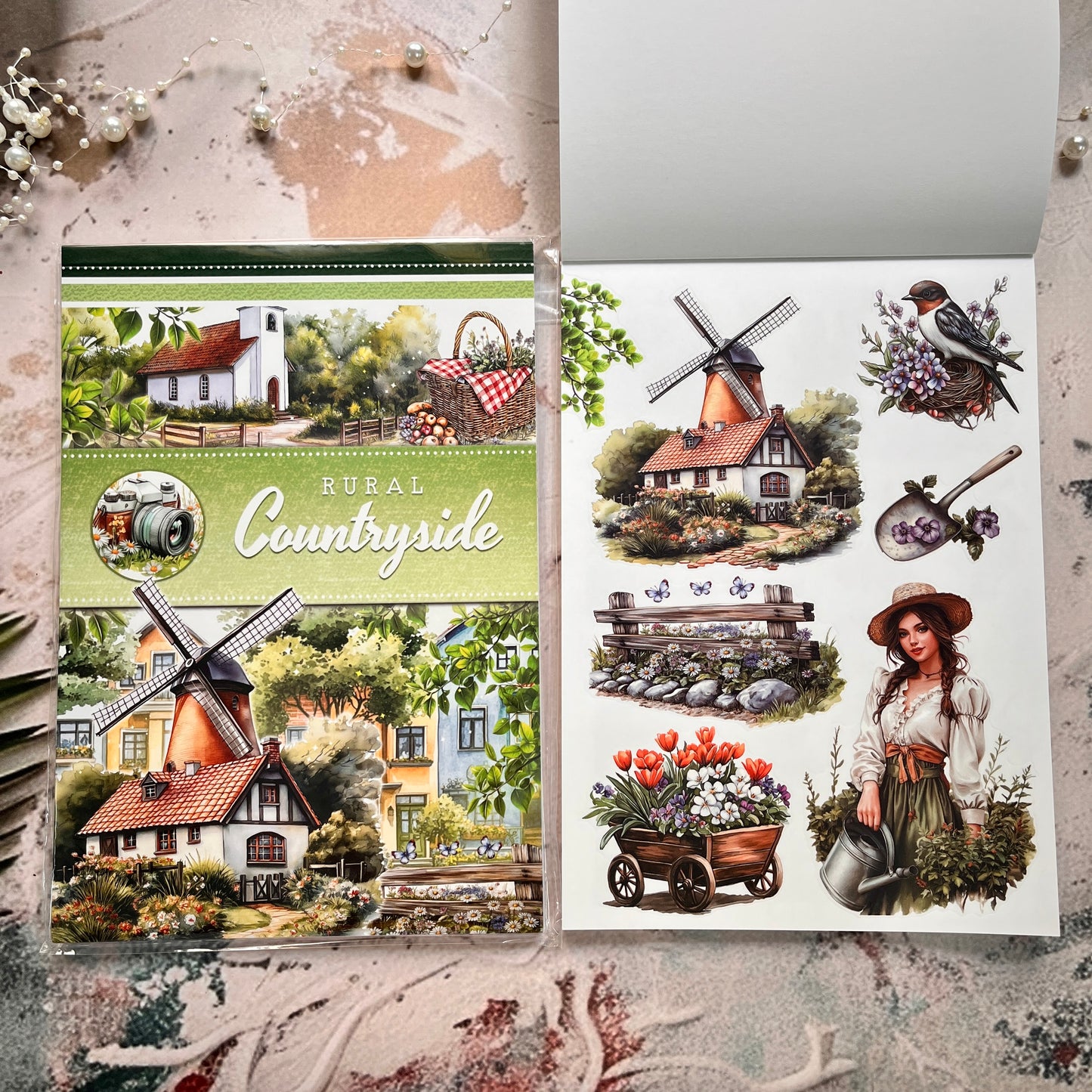 20 Sheets Retro European and American Character Die-Cut Sticker Book
