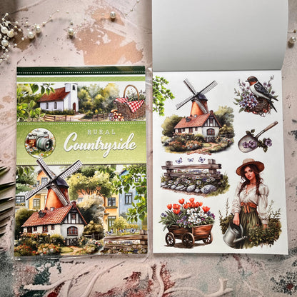 20 Sheets Retro European and American Character Die-Cut Sticker Book