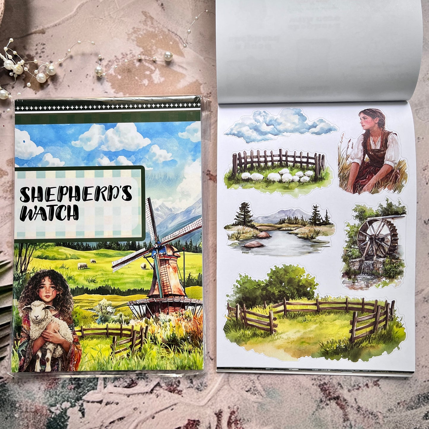 20 Sheets Retro European and American Character Die-Cut Sticker Book