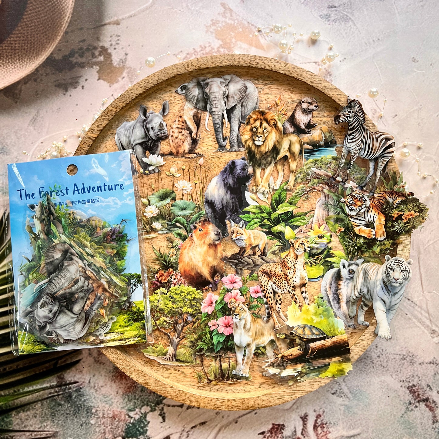 40pcs Woodland Encounter Animal Tree Shadow Beasts Sticker Pack