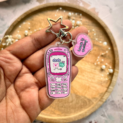 1 Pc Cute Retro Pixel-Style Keychain Fun Acrylic Charm