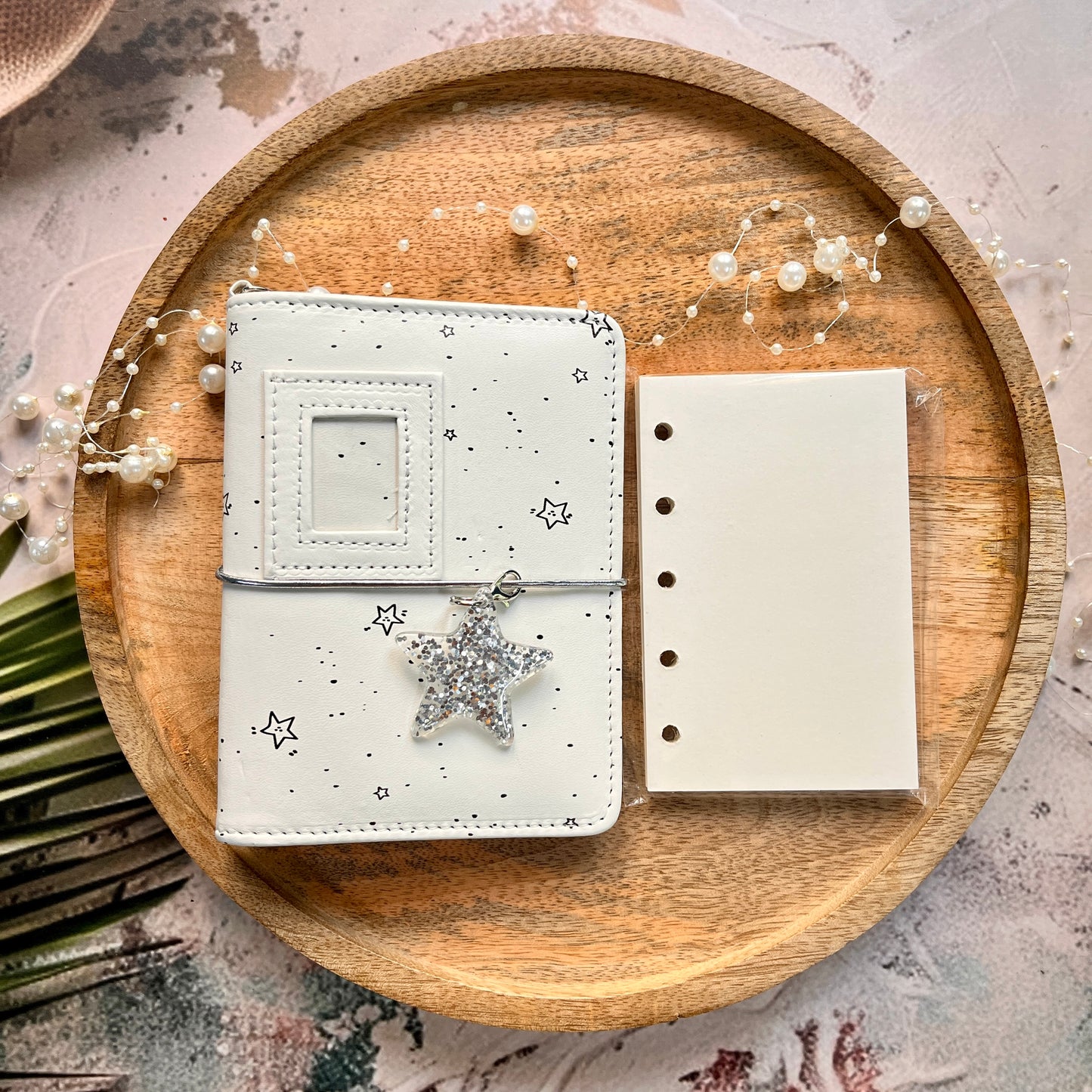 1 Pc White Star M5 Planner notebook perfect for daily journaling