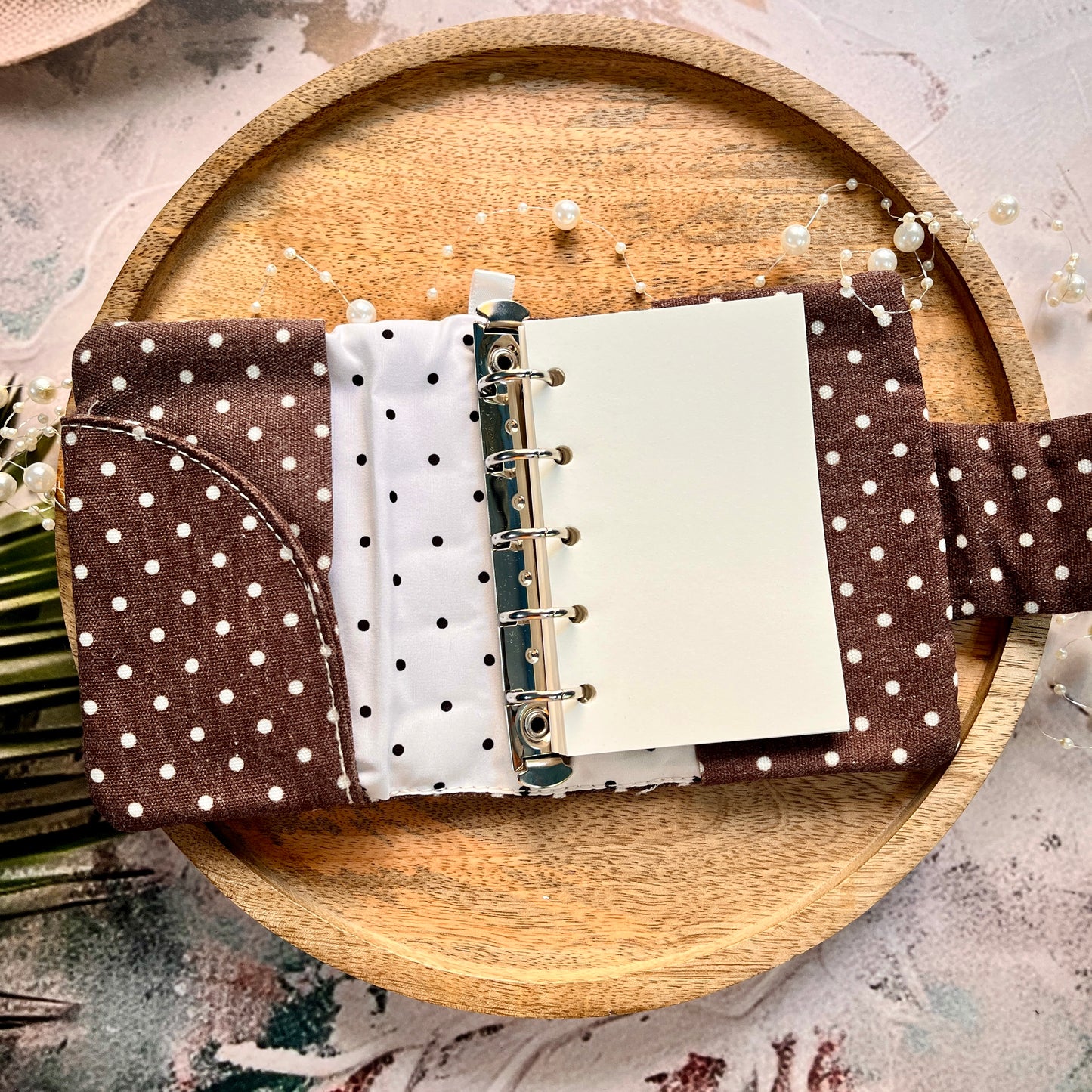 1 Pc Stylish Korean-style polka-dot brown M5 Cloth Notebook