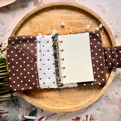 1 Pc Stylish Korean-style polka-dot brown M5 Cloth Notebook
