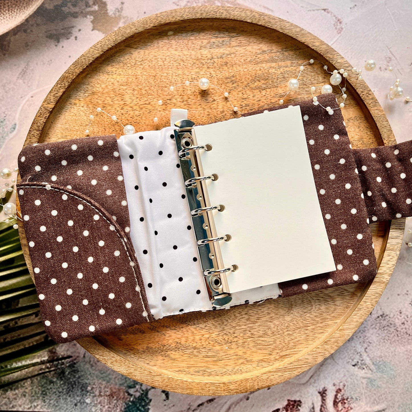 1 Pc Stylish Korean-style polka-dot brown M5 Cloth Notebook