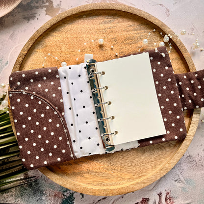 1 Pc Stylish Korean-style polka-dot brown M5 Cloth Notebook