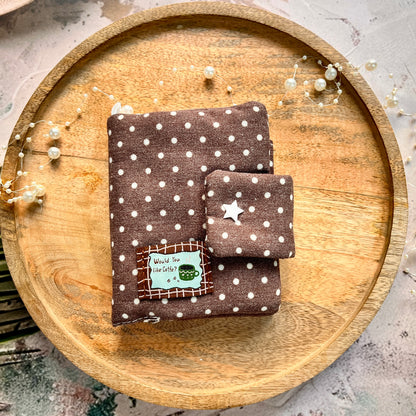 1 Pc Stylish Korean-style polka-dot brown M5 Cloth Notebook