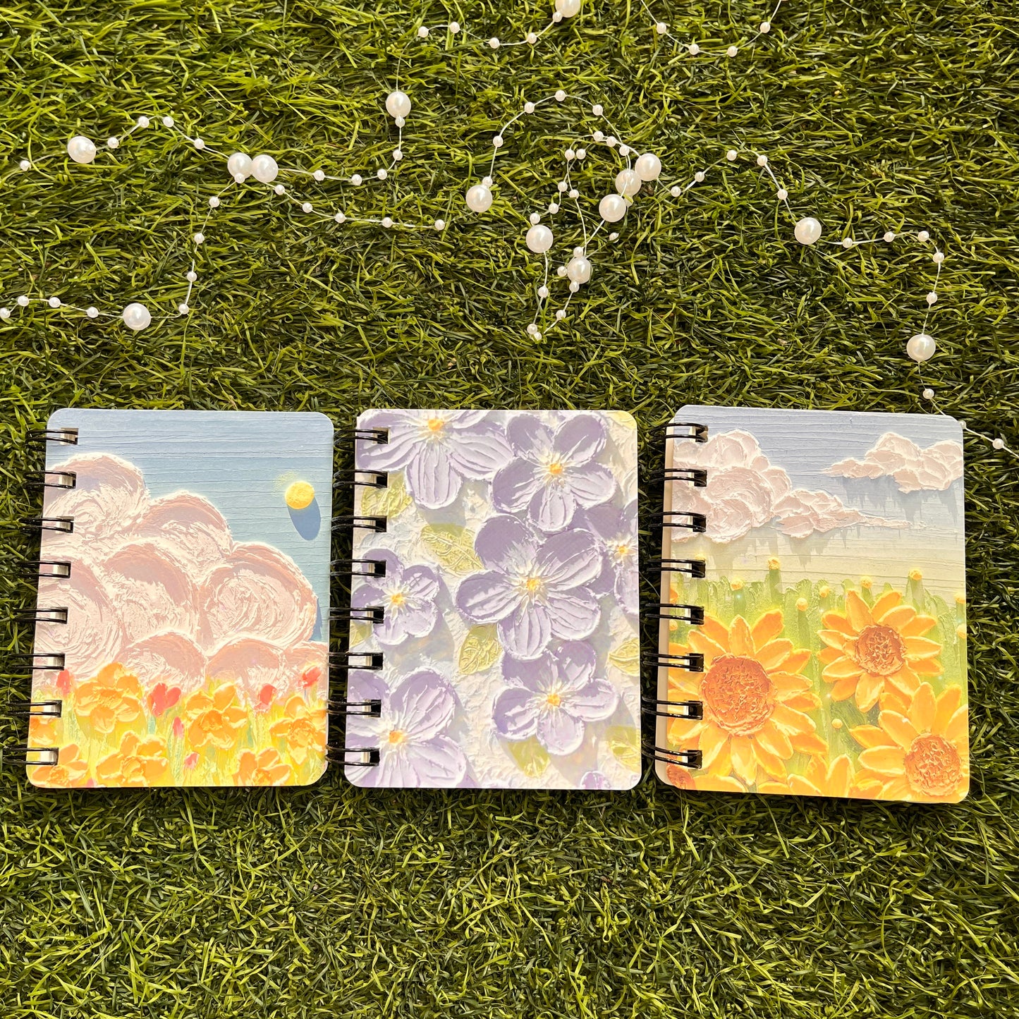 A7 Mini Cute Oil Painting Spiral Pocket Notebook