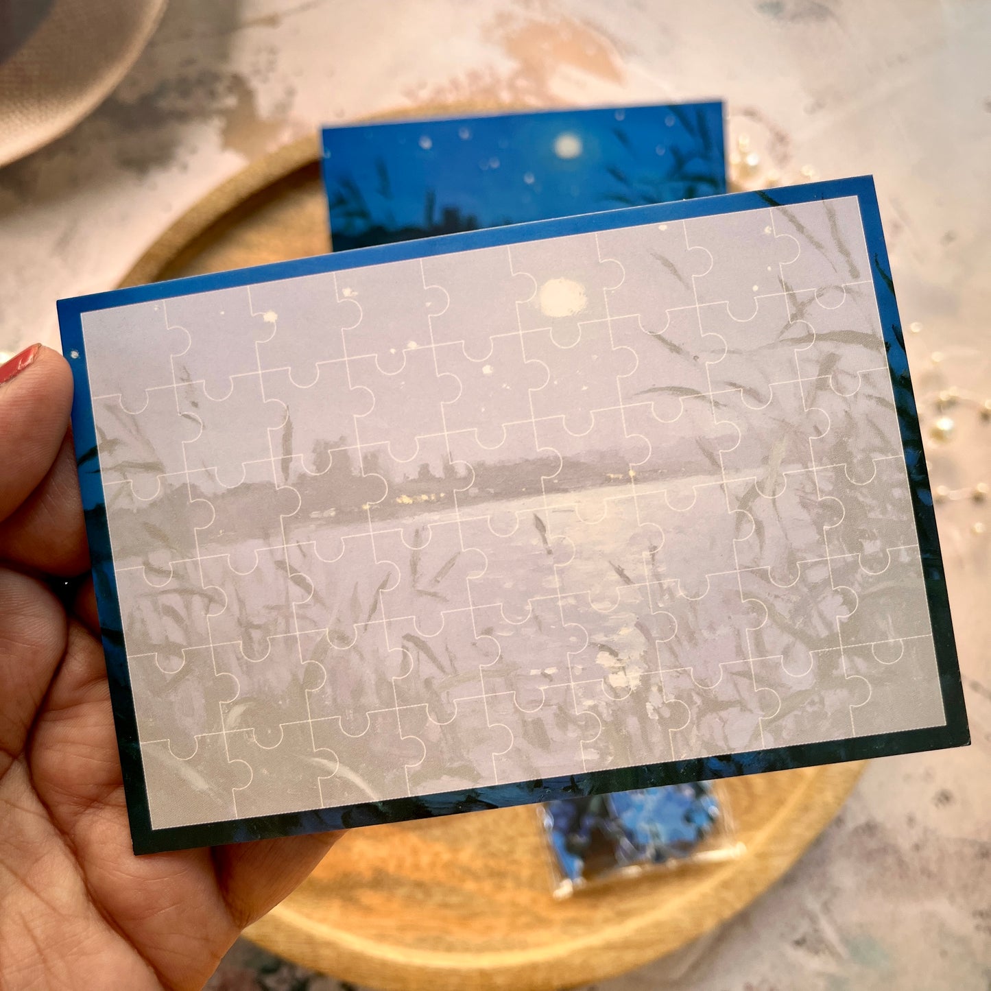54 Pcs of Puzzle Stickers: Monet Impressions Series Retro Landscape Stickers