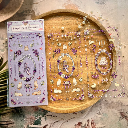 2 Sheets Purple Starry Night Fairy Tale Series Retro Decorative Stickers