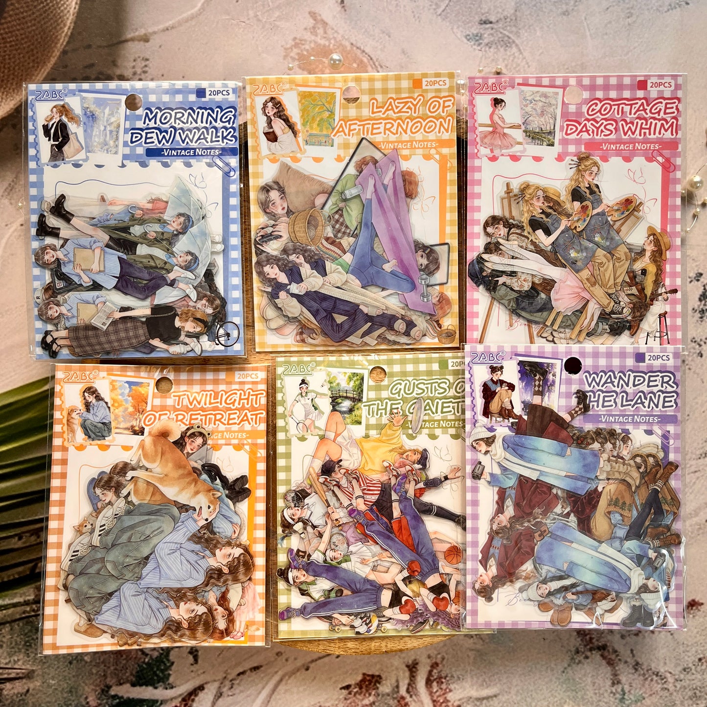 20 Pcs Old Times Stationery Series Journaling Character stickers