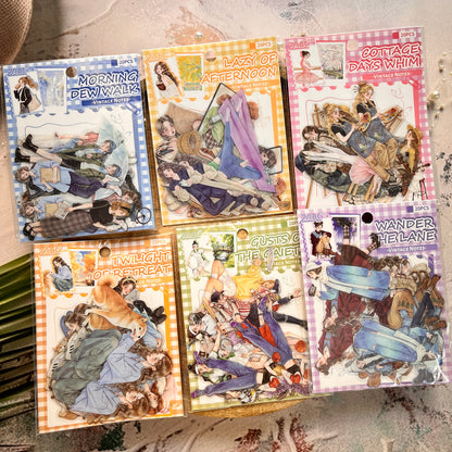 20 Pcs Old Times Stationery Series Journaling Character stickers