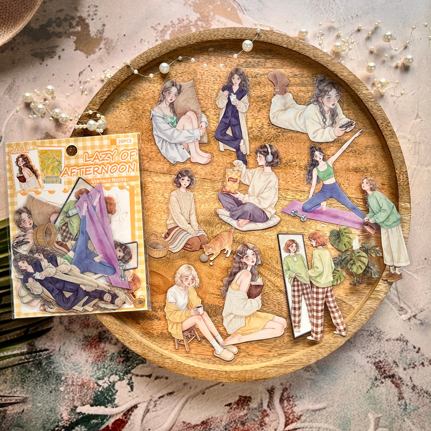 20 Pcs Old Times Stationery Series Journaling Character stickers