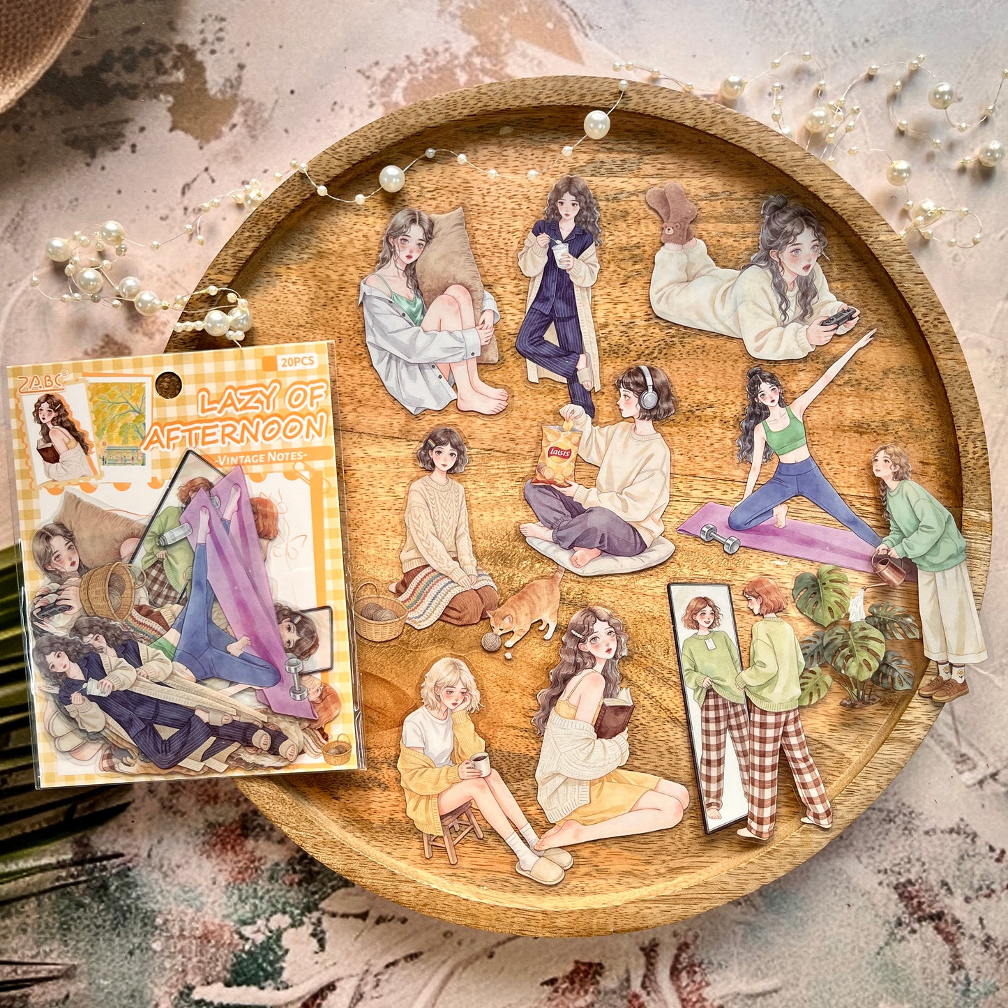 20 Pcs Old Times Stationery Series Journaling Character stickers