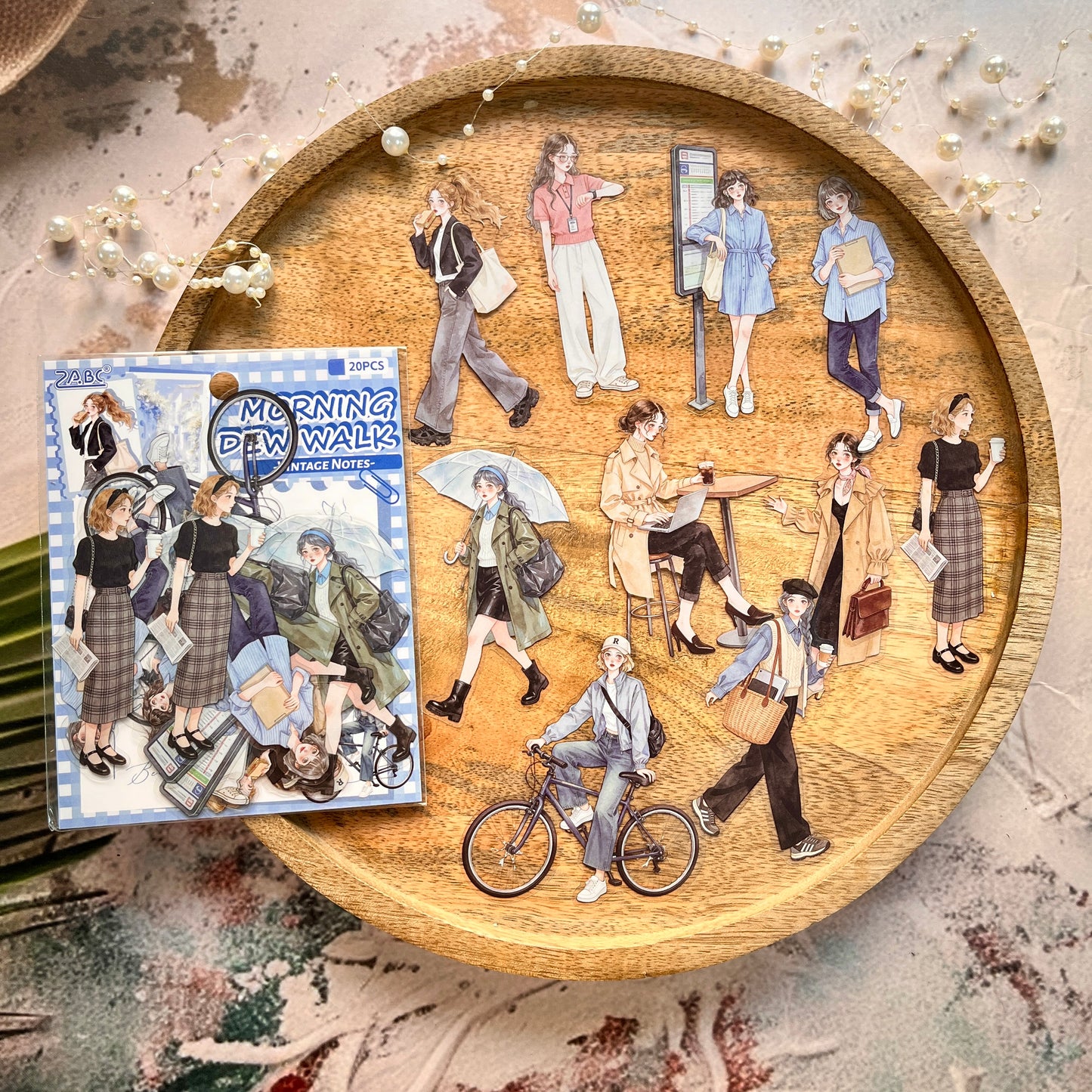 20 Pcs Old Times Stationery Series Journaling Character stickers