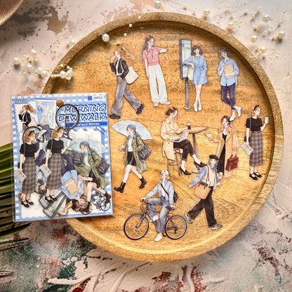 20 Pcs Old Times Stationery Series Journaling Character stickers