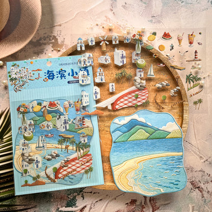 3 Sheets Embroidery Journey Series DIY decorative stickers