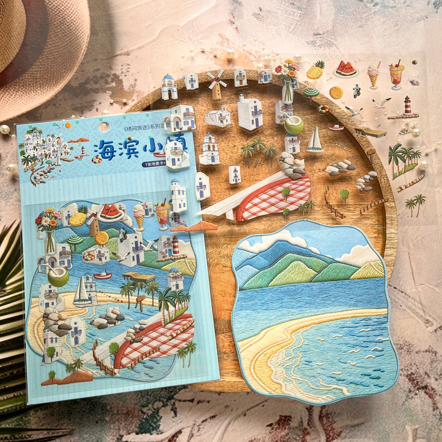 3 Sheets Embroidery Journey Series DIY decorative stickers