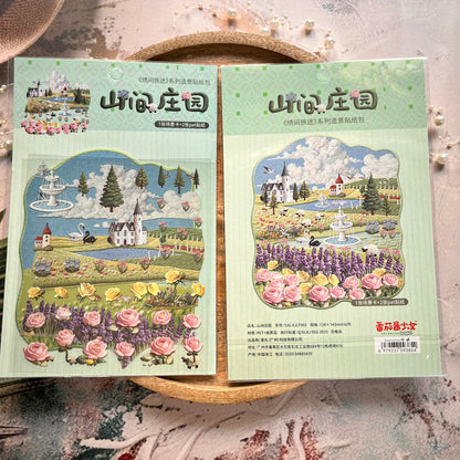 3 Sheets Embroidery Journey Series DIY decorative stickers