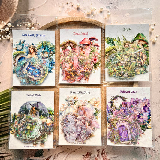 30pcs Fairy Garden Series Ice Crystal Mysterious Vintage Decoration Stickers