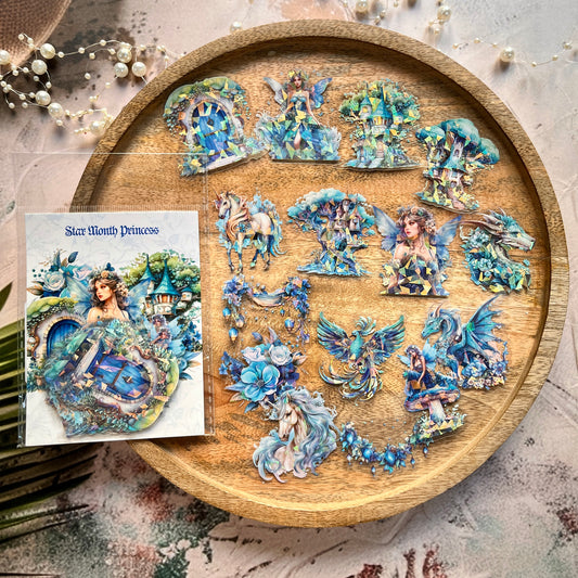30pcs Fairy Garden Series Ice Crystal Mysterious Vintage Decoration Stickers