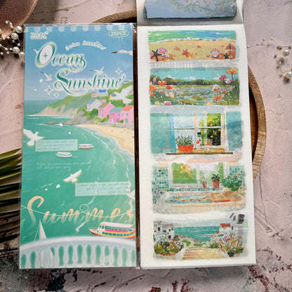 20 Sheets Four Seasons Landscape Appreciation Sticker Journal Book