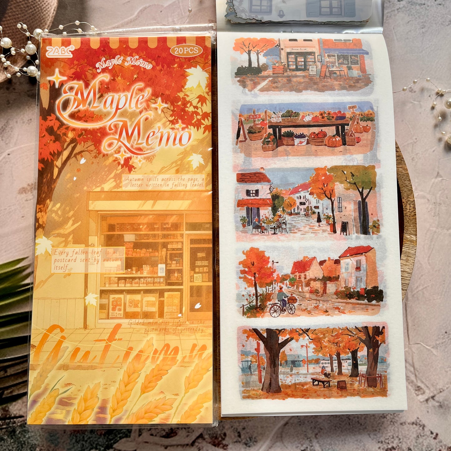 20 Sheets Four Seasons Landscape Appreciation Sticker Journal Book