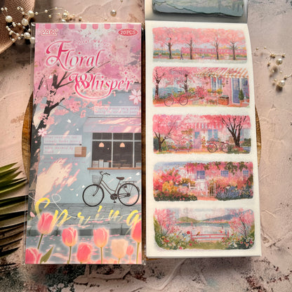 20 Sheets Four Seasons Landscape Appreciation Sticker Journal Book