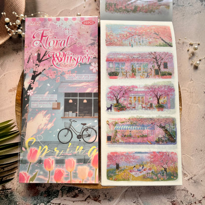 20 Sheets Four Seasons Landscape Appreciation Sticker Journal Book