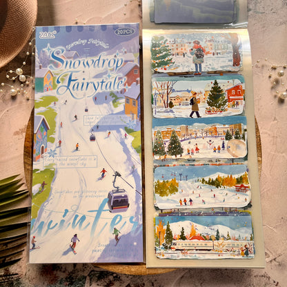 20 Sheets Four Seasons Landscape Appreciation Sticker Journal Book