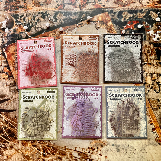 15 Pcs Scratchbook Series Base Layering Collage Decorative Stickers