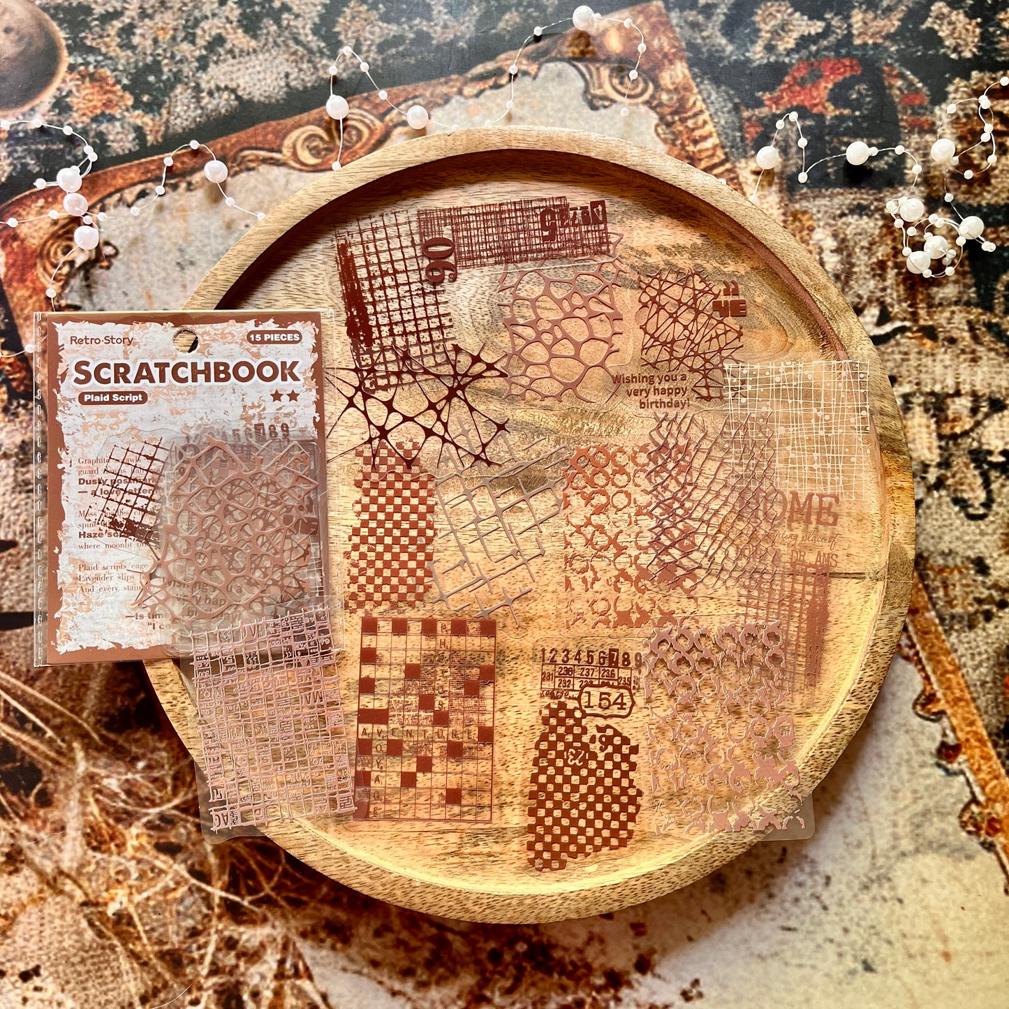 15 Pcs Scratchbook Series Base Layering Collage Decorative Stickers